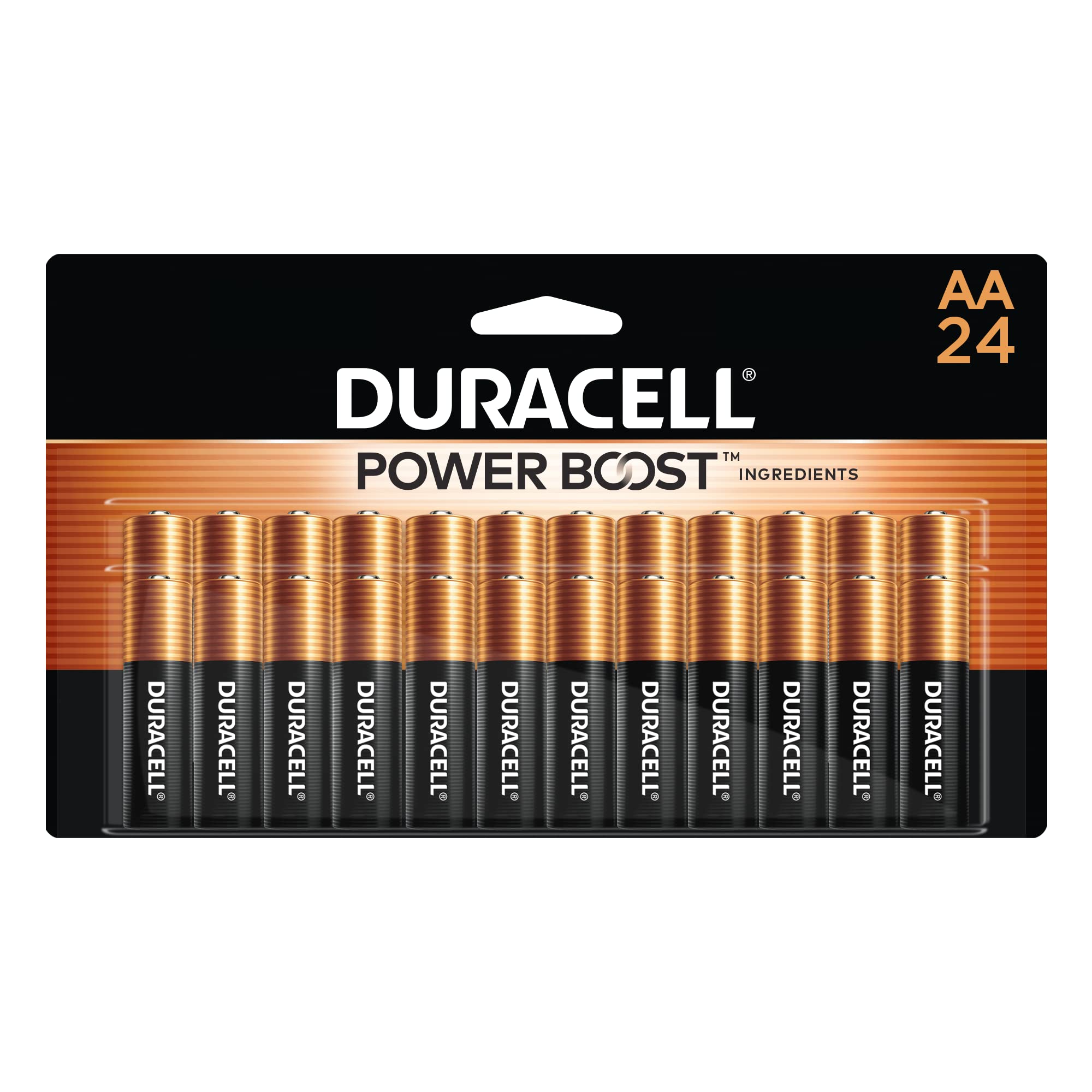 Duracell Coppertop AA Batteries, 24 Count, 12-Year Shelf Life, Long-lasting