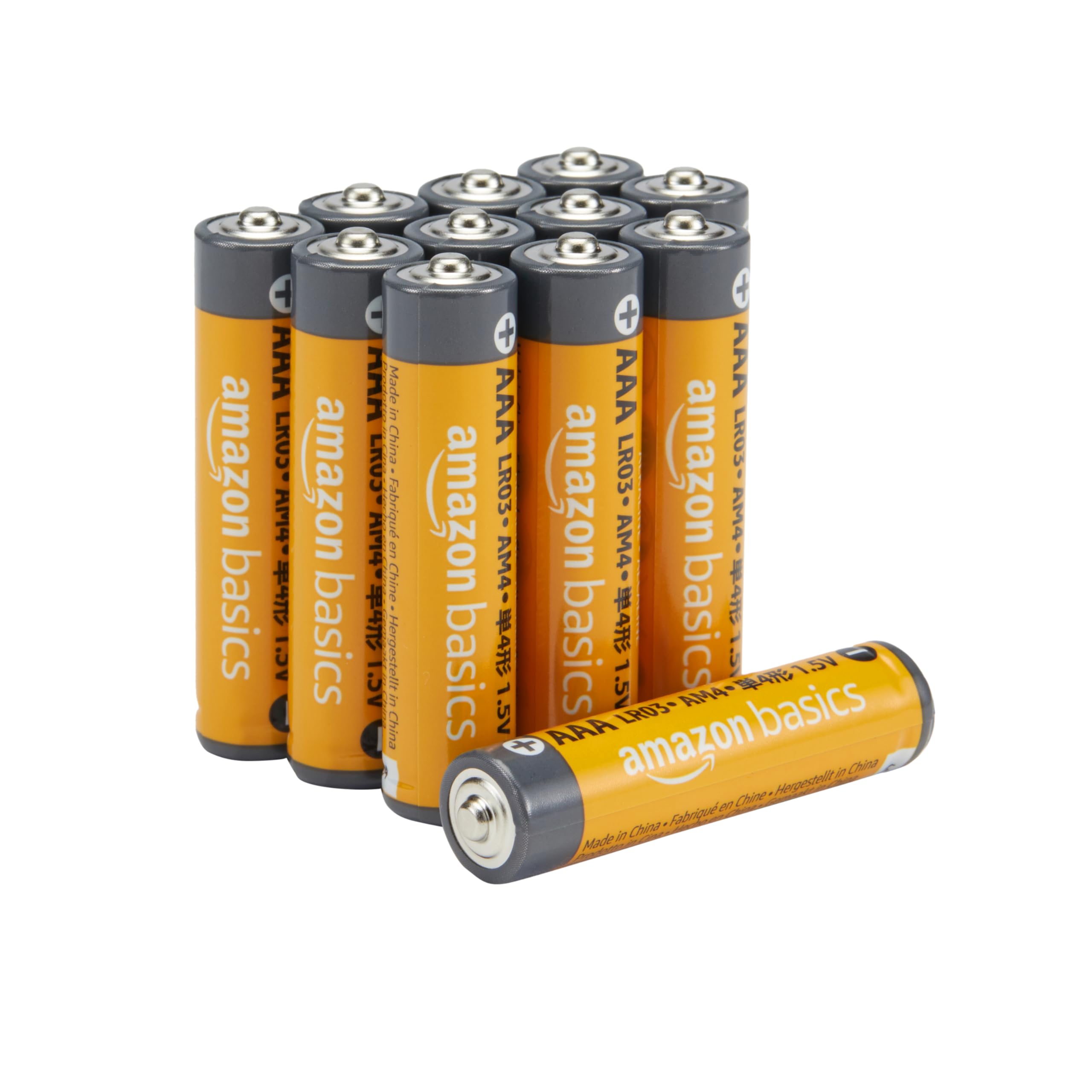 Amazon Basics AAA Long-Lasting Alkaline Batteries, 12 Count, 1.5 Volt, 10-Year Shelf Life, for Home and Office