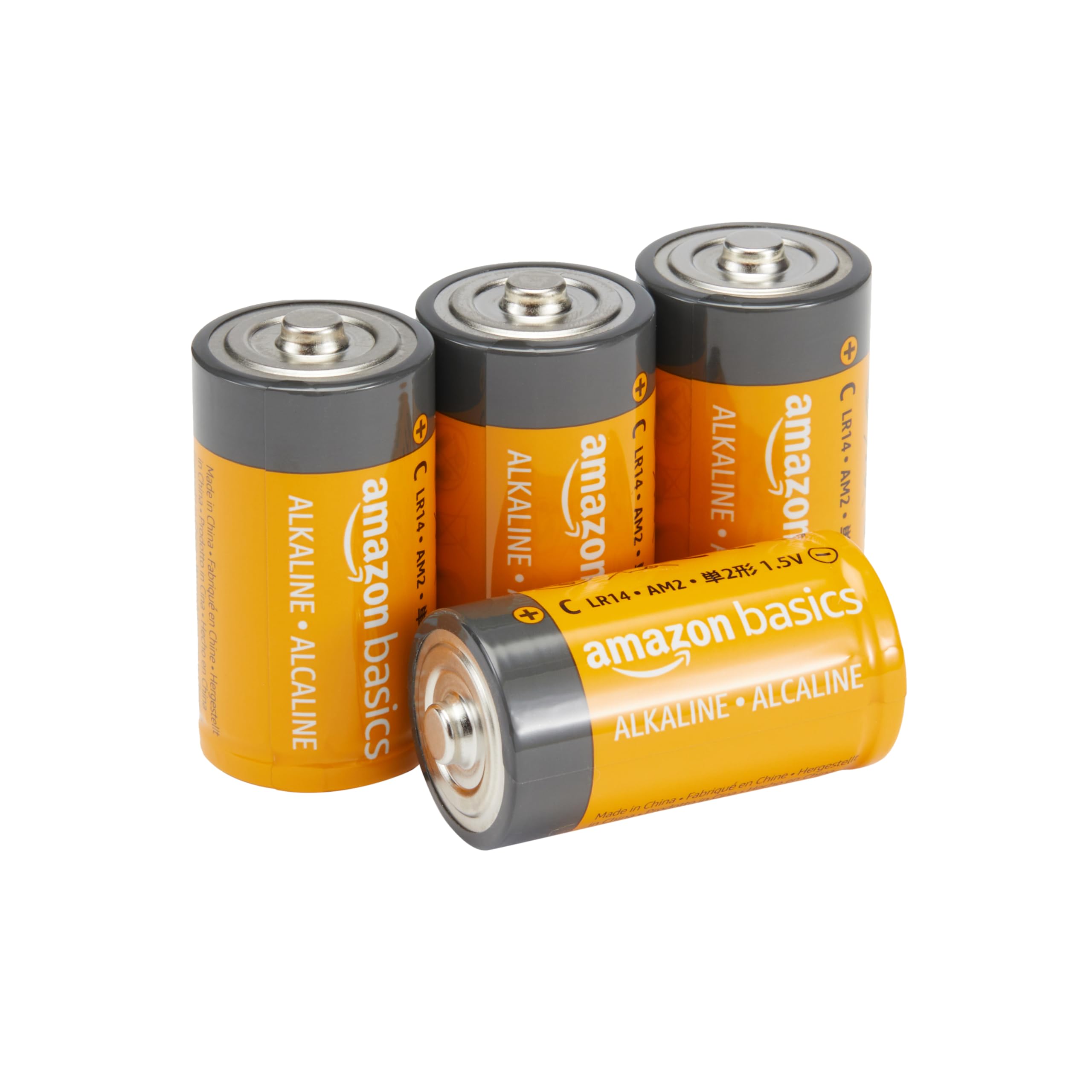 Amazon Basics C Cell Alkaline All-Purpose Batteries, 1.5 Volt, 5-Year Shelf Life, Reliable Power for Toys, Clocks, Flashlights, 4-Pack