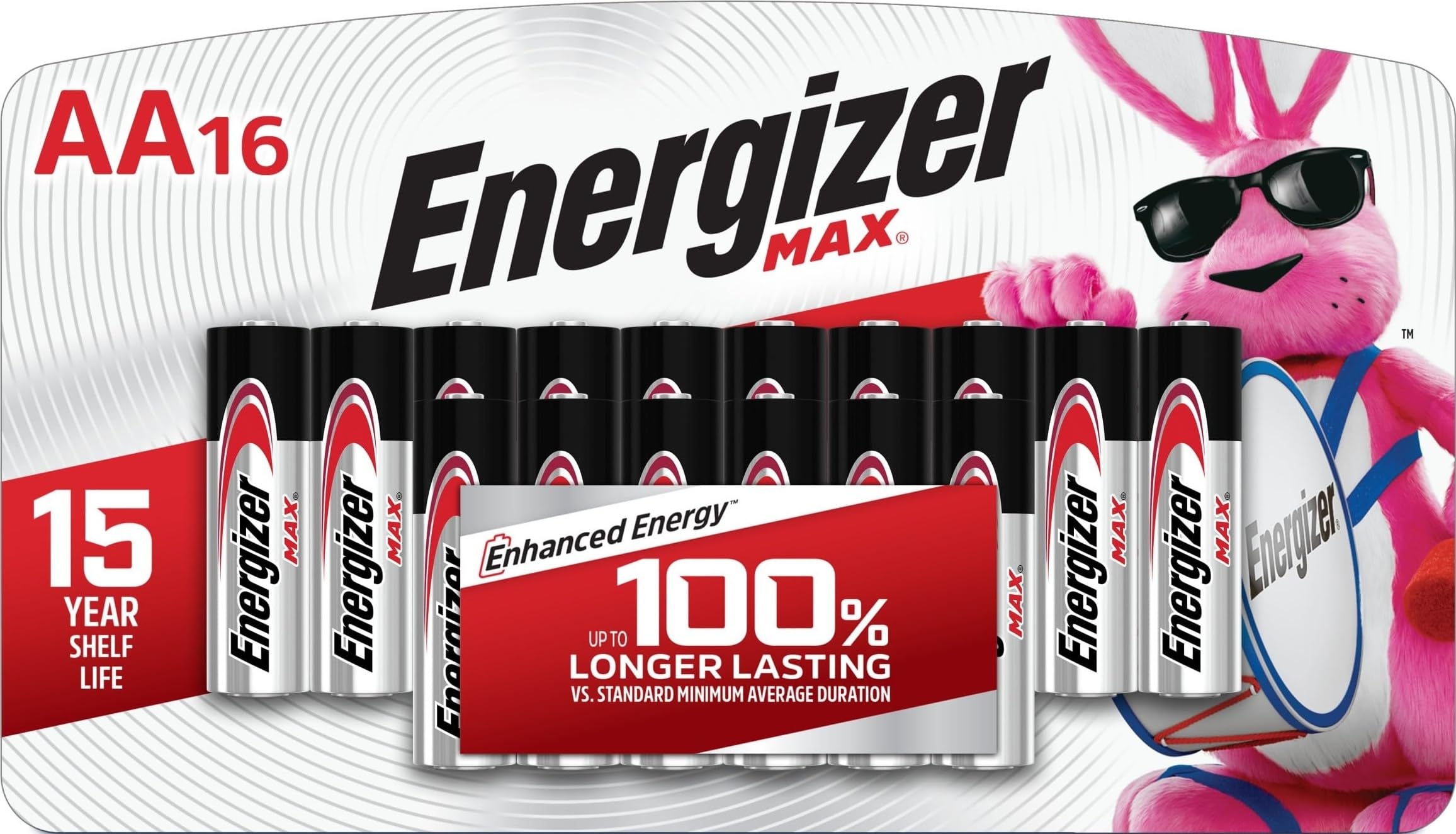 Energizer MAX AA Batteries (16 Pack), Double A Alkaline Batteries