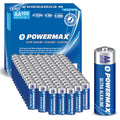 Powermax 100-Count Double AA Batteries, Ultra Long Lasting Alkaline Battery for Home and Office, 10-Year Shelf Life, Reclosable Packaging