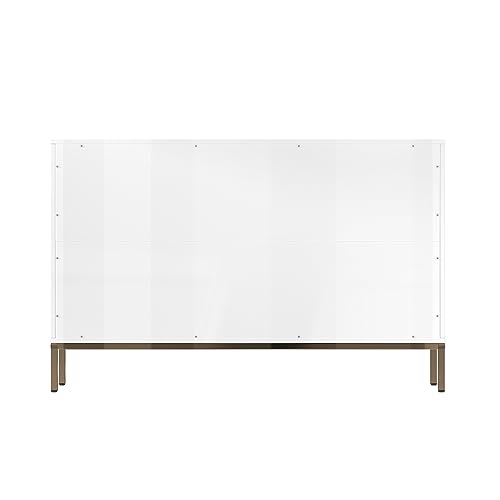 6 Drawer Double Dresser, Sideboard with 6 Drawers Modern Chest of Drawers Wood Dresser for Living Room, Home Office, Entryway, Blue